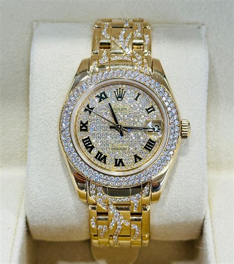 rolex 18k electro gold plated 1681338|Rolex Datejust Pearlmaster 81338 .